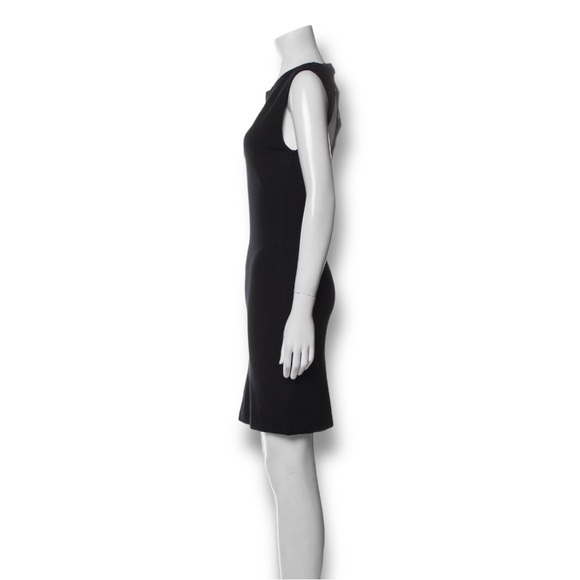 Alice + Olivia Sheath Black Dress Crewneck Cutout & Mesh Accents Size Medium - Picture 5 of 8